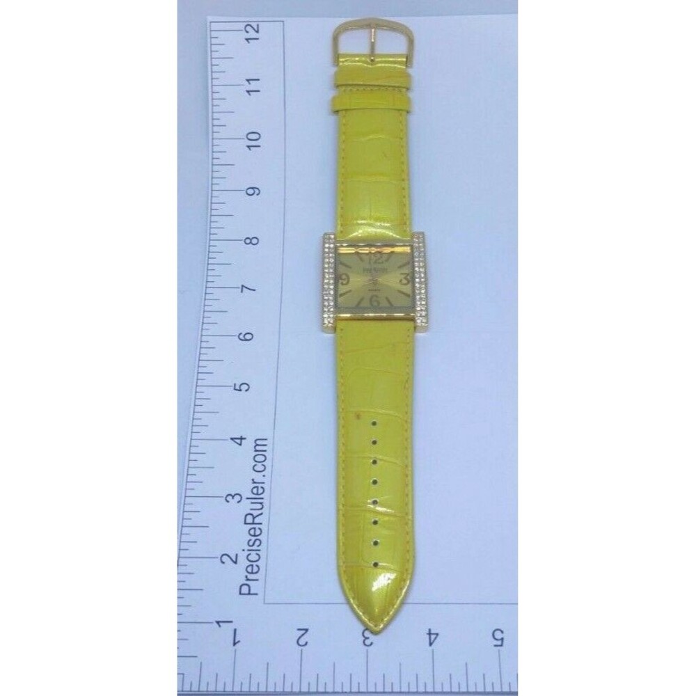 Joan Rivers Classics Yellow Leather Band &  Yellow Dial Watch